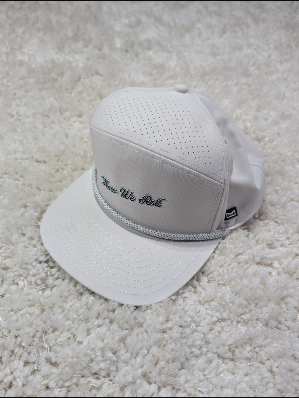 Melin Brand White "Here We Roll" Snapback Cap